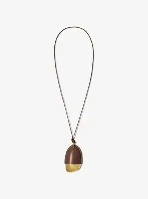 Michael Kors Collection Brushed Brass and Leather Wrapped Pendant Necklace | Thumbnail 10 Michael Kors Collection Brushed Brass and Leather Wrapped Pendant Necklace | Thumbnail 10