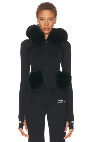 Balenciaga Furry Zip Up Jacket | Thumbnail 1 Balenciaga Furry Zip Up Jacket | Thumbnail 1