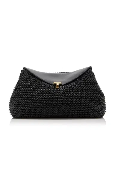 Toteme T-Lock Woven-Leather Clutch | Thumbnail 1 Toteme T-Lock Woven-Leather Clutch | Thumbnail 1