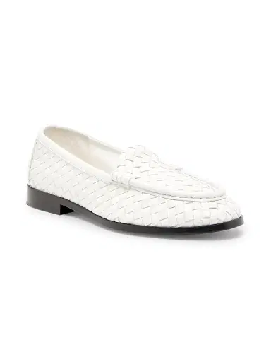 Bottega Veneta Women's Silenzio Intrecciato Leather Loafers - Alabaster - Size 6.5 | Thumbnail 2 Bottega Veneta Women's Silenzio Intrecciato Leather Loafers - Alabaster - Size 6.5 | Thumbnail 2