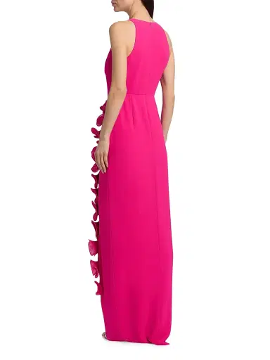 BADGLEY MISCHKA Women's Ruffle-Front Surplice Neck Gown | Thumbnail 5 BADGLEY MISCHKA Women's Ruffle-Front Surplice Neck Gown | Thumbnail 5