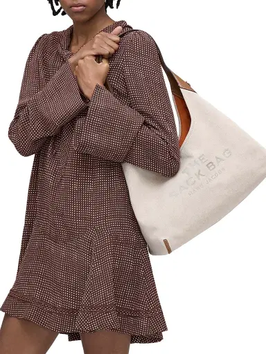 Marc Jacobs Women's The Belted Canvas & Leather Sack Bag - Beige Argan Oil | Thumbnail 2 Marc Jacobs Women's The Belted Canvas & Leather Sack Bag - Beige Argan Oil | Thumbnail 2