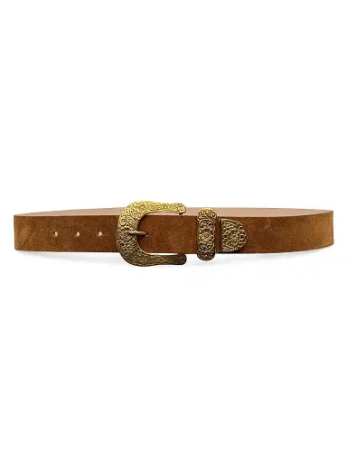 L'Agence Women's Otera Suede Belt - Cognac Suede - Size XL | Thumbnail 1 L'Agence Women's Otera Suede Belt - Cognac Suede - Size XL | Thumbnail 1