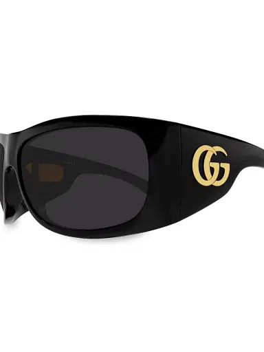 Gucci Women's Double G 66MM Logo Square Sunglasses - Gold Black | Thumbnail 3 Gucci Women's Double G 66MM Logo Square Sunglasses - Gold Black | Thumbnail 3
