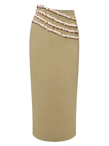 PatBo Women's Jade Knit Midi-Skirt - Green - Size XS | Thumbnail 1 PatBo Women's Jade Knit Midi-Skirt - Green - Size XS | Thumbnail 1