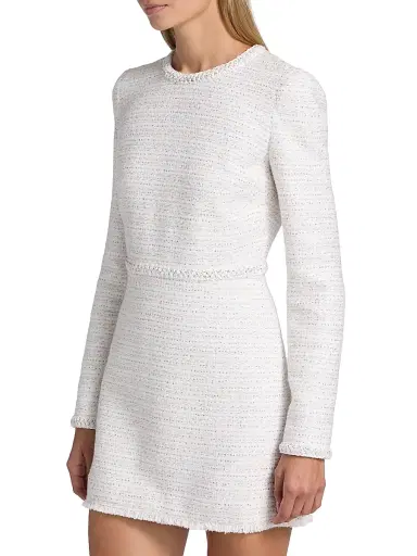 Giambattista Valli Women's Sequined Tweed Bouclé Minidress - Ivory Multi - Size 0 | Thumbnail 4 Giambattista Valli Women's Sequined Tweed Bouclé Minidress - Ivory Multi - Size 0 | Thumbnail 4