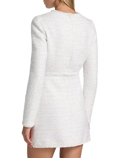Giambattista Valli Women's Sequined Tweed Bouclé Minidress - Ivory Multi - Size 0 | Thumbnail 5 Giambattista Valli Women's Sequined Tweed Bouclé Minidress - Ivory Multi - Size 0 | Thumbnail 5