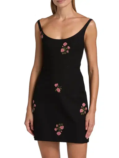 Giambattista Valli Women's Floral Fil Coupé Cotton Minidress - Black Multi - Size 0 | Thumbnail 3 Giambattista Valli Women's Floral Fil Coupé Cotton Minidress - Black Multi - Size 0 | Thumbnail 3