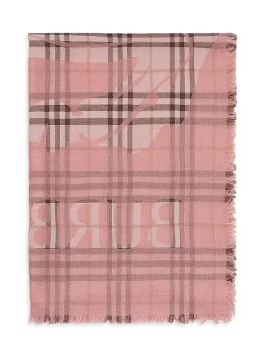 Burberry Women's Check EKD Scarf - Bow Pink | Thumbnail 2 Burberry Women's Check EKD Scarf - Bow Pink | Thumbnail 2
