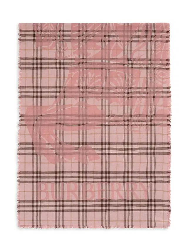 Women's Check EKD Scarf - Bow Pink Women's Check EKD Scarf - Bow Pink