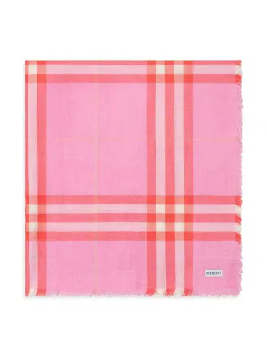 Burberry Women's Check Wool-Silk Scarf - Cami Glaze Pink | Thumbnail 2 Burberry Women's Check Wool-Silk Scarf - Cami Glaze Pink | Thumbnail 2