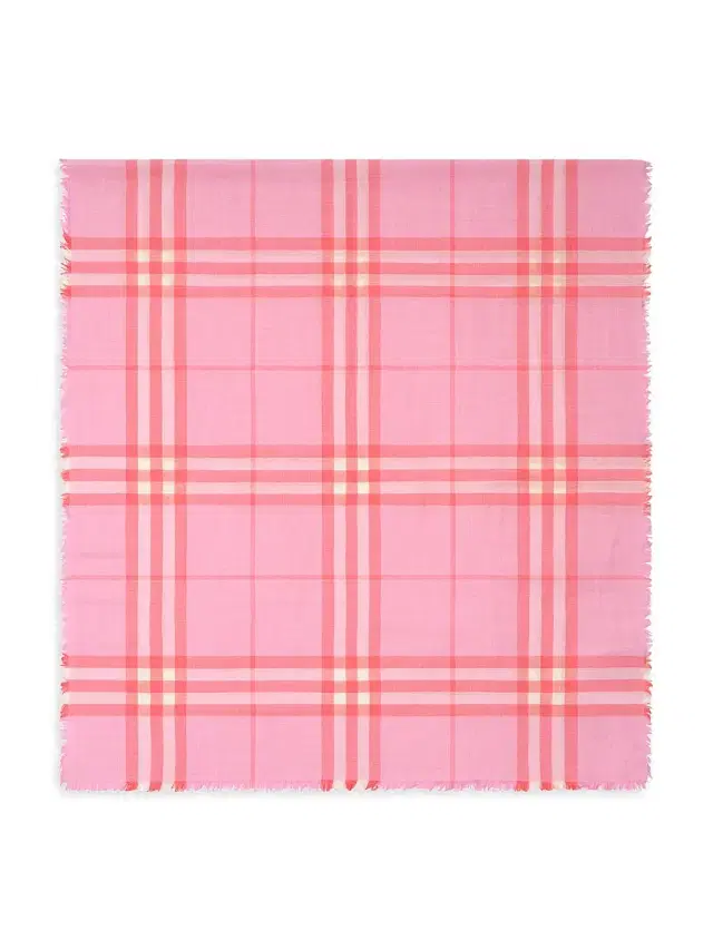 Women's Check Wool-Silk Scarf - Cami Glaze Pink Women's Check Wool-Silk Scarf - Cami Glaze Pink