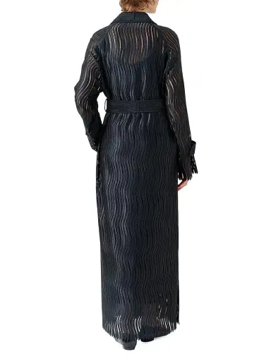 Akris Women's Estelle Techno-Wave Guipire Coat - Black - Size 8 | Thumbnail 5 Akris Women's Estelle Techno-Wave Guipire Coat - Black - Size 8 | Thumbnail 5