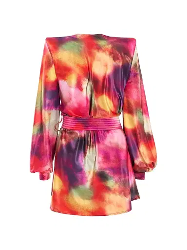 Zhivago Women's Cala Conta Tie-Dye Satin Tie-Waist Minidress | Thumbnail 5 Zhivago Women's Cala Conta Tie-Dye Satin Tie-Waist Minidress | Thumbnail 5