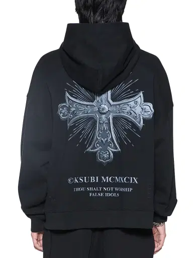 Ksubi Men's Future Memory Fals Idls Eks Oversized Hoodie - Black | Thumbnail 3 Ksubi Men's Future Memory Fals Idls Eks Oversized Hoodie - Black | Thumbnail 3