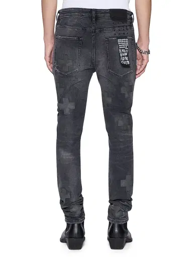 Ksubi Men's Future Memory Van Winkle Blakk Metal Idols Appliqué Skinny Jeans - Charcoal | Thumbnail 3 Ksubi Men's Future Memory Van Winkle Blakk Metal Idols Appliqué Skinny Jeans - Charcoal | Thumbnail 3