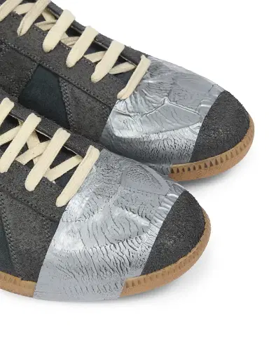 Maison Margiela Men's Replica Deconstructed Suede Sneakers - Black Silver | Thumbnail 5 Maison Margiela Men's Replica Deconstructed Suede Sneakers - Black Silver | Thumbnail 5
