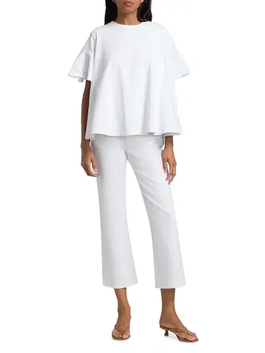 Cinq à Sept Women's Jane Cotton Trapeze T-Shirt - White | Thumbnail 2 Cinq à Sept Women's Jane Cotton Trapeze T-Shirt - White | Thumbnail 2