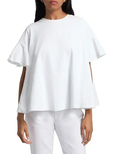 Cinq à Sept Women's Jane Cotton Trapeze T-Shirt - White | Thumbnail 3 Cinq à Sept Women's Jane Cotton Trapeze T-Shirt - White | Thumbnail 3