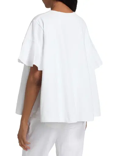 Cinq à Sept Women's Jane Cotton Trapeze T-Shirt - White | Thumbnail 5 Cinq à Sept Women's Jane Cotton Trapeze T-Shirt - White | Thumbnail 5