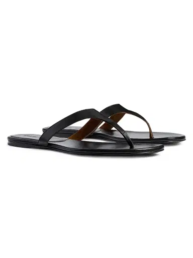 Khaite Women's Archer Leather Thong Sandals - Black | Thumbnail 2 Khaite Women's Archer Leather Thong Sandals - Black | Thumbnail 2