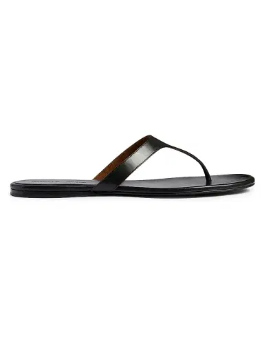 Khaite Women's Archer Leather Thong Sandals - Black | Thumbnail 1 Khaite Women's Archer Leather Thong Sandals - Black | Thumbnail 1