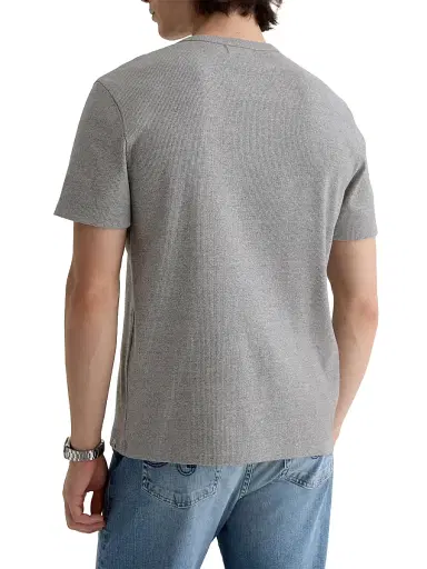 AG Jeans Men's Bryce Cotton-Blend Short-Sleeve Henley - Heather Grey | Thumbnail 6 AG Jeans Men's Bryce Cotton-Blend Short-Sleeve Henley - Heather Grey | Thumbnail 6
