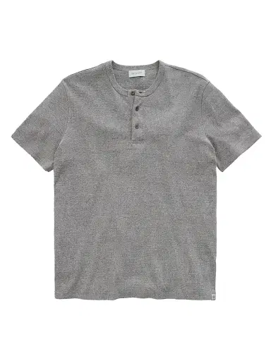 AG Jeans Men's Bryce Cotton-Blend Short-Sleeve Henley - Heather Grey | Thumbnail 1 AG Jeans Men's Bryce Cotton-Blend Short-Sleeve Henley - Heather Grey | Thumbnail 1