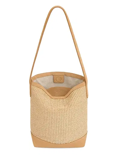 Mansur Gavriel Women's Everyday Raffia & Suede Basket Bag - Natural | Thumbnail 3 Mansur Gavriel Women's Everyday Raffia & Suede Basket Bag - Natural | Thumbnail 3