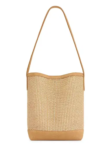 Mansur Gavriel Women's Everyday Raffia & Suede Basket Bag - Natural | Thumbnail 1 Mansur Gavriel Women's Everyday Raffia & Suede Basket Bag - Natural | Thumbnail 1