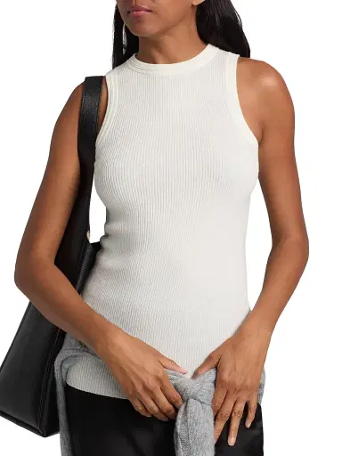 Lisa Yang Women's Amya Rib-Knit Cotton-Cashmere Tank | Thumbnail 6 Lisa Yang Women's Amya Rib-Knit Cotton-Cashmere Tank | Thumbnail 6
