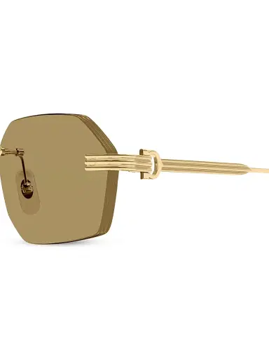 Cartier Men's Première de 54MM 24K-Gold-Plated Rimless Geometric Sunglasses - Gold Olive | Thumbnail 3 Cartier Men's Première de 54MM 24K-Gold-Plated Rimless Geometric Sunglasses - Gold Olive | Thumbnail 3
