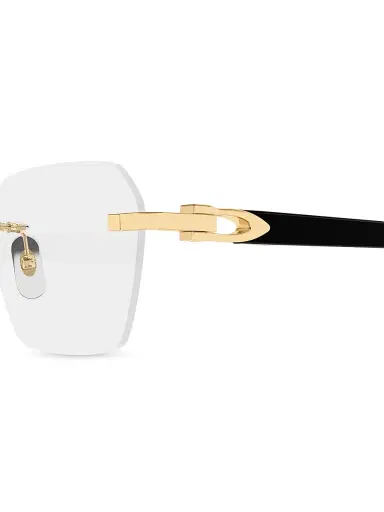 Cartier Men's C Decor 24K-Gold-Plated Rimless Rectangular Optical Glasses - Black Gold Clear | Thumbnail 3 Cartier Men's C Decor 24K-Gold-Plated Rimless Rectangular Optical Glasses - Black Gold Clear | Thumbnail 3