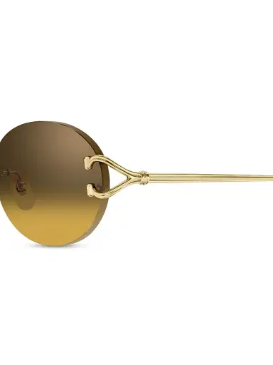 Cartier Men's C Décor 55MM 24K-Gold-Plated Metal Rimless Oval Sunglasses - Gold Yellow | Thumbnail 3 Cartier Men's C Décor 55MM 24K-Gold-Plated Metal Rimless Oval Sunglasses - Gold Yellow | Thumbnail 3