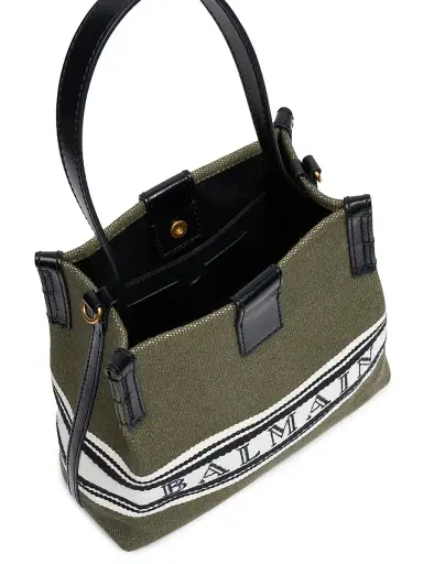 Balmain Women's Release Canvas Bucket Bag - Dark Olive Multi | Thumbnail 4 Balmain Women's Release Canvas Bucket Bag - Dark Olive Multi | Thumbnail 4