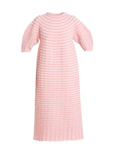 Pleats Please Issey Miyake Women's Colorful Mushroom Knit Midi-Dress - Light Pink | Thumbnail 1 Pleats Please Issey Miyake Women's Colorful Mushroom Knit Midi-Dress - Light Pink | Thumbnail 1