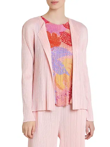 Pleats Please Issey Miyake Women's Monthly Colors: March Plissé Blazer - Light Pink - Size Large | Thumbnail 3 Pleats Please Issey Miyake Women's Monthly Colors: March Plissé Blazer - Light Pink - Size Large | Thumbnail 3