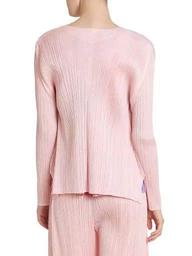 Pleats Please Issey Miyake Women's Monthly Colors: March Plissé Blazer - Light Pink - Size Large | Thumbnail 5 Pleats Please Issey Miyake Women's Monthly Colors: March Plissé Blazer - Light Pink - Size Large | Thumbnail 5