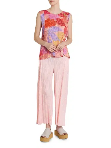 Pleats Please Issey Miyake Women's Monthly Colors: March Plissé Wide-Leg Pants - Light Pink - Size Large | Thumbnail 2 Pleats Please Issey Miyake Women's Monthly Colors: March Plissé Wide-Leg Pants - Light Pink - Size Large | Thumbnail 2