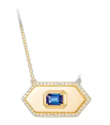Wish Fine Jewelry 1.001ct Diamond Sapphire 14K Gold Medal Necklace | Thumbnail 1 Wish Fine Jewelry 1.001ct Diamond Sapphire 14K Gold Medal Necklace | Thumbnail 1