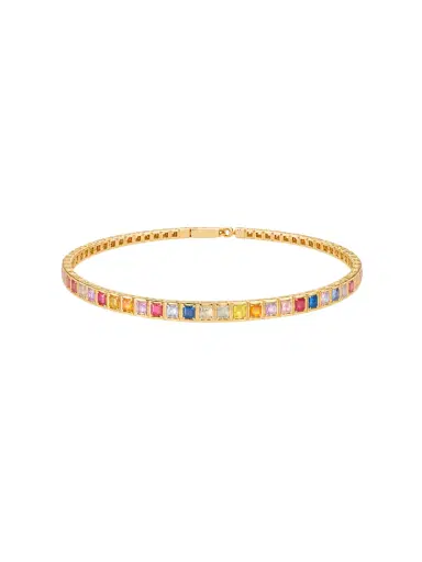 Wish Fine Jewelry 2.71ct Multi Stones 14K Gold Bangle Bracelet | Thumbnail 1 Wish Fine Jewelry 2.71ct Multi Stones 14K Gold Bangle Bracelet | Thumbnail 1