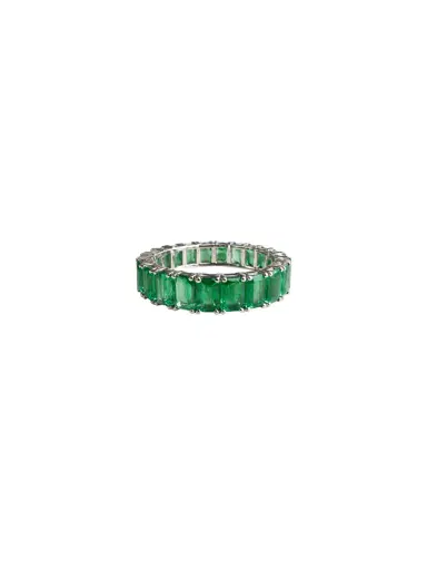 Wish Fine Jewelry 5.80ct Emerald 18K Gold Eternity Ring | Thumbnail 1 Wish Fine Jewelry 5.80ct Emerald 18K Gold Eternity Ring | Thumbnail 1
