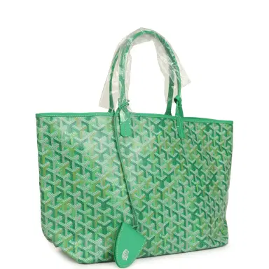 goyard Goyard Goyardine Meadow Green Saint Louis PM Tote Palladium Hardware | Thumbnail 2 goyard Goyard Goyardine Meadow Green Saint Louis PM Tote Palladium Hardware | Thumbnail 2