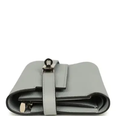 HERMÈS Pre-owned Hermes Medium Fold-Out Kelly Wallet Bleu Glacier Epsom Palladium Hardware | Thumbnail 4 HERMÈS Pre-owned Hermes Medium Fold-Out Kelly Wallet Bleu Glacier Epsom Palladium Hardware | Thumbnail 4