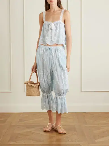 Miguelina Nell Embroidered Silk-blend Balloon Pants | Thumbnail 2 Miguelina Nell Embroidered Silk-blend Balloon Pants | Thumbnail 2