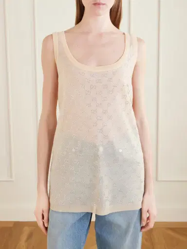 Gucci Crystal-embellished Knitted Silk Top | Thumbnail 3 Gucci Crystal-embellished Knitted Silk Top | Thumbnail 3