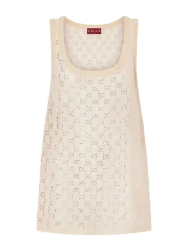Gucci Crystal-embellished Knitted Silk Top | Thumbnail 1 Gucci Crystal-embellished Knitted Silk Top | Thumbnail 1