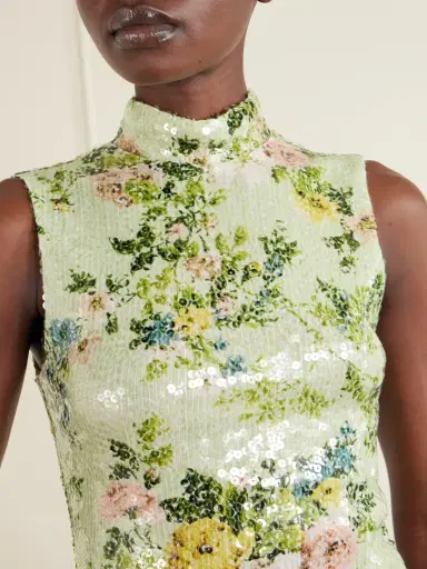 Brandon Maxwell Piper Sequined Floral-print Mesh Turtleneck Top | Thumbnail 5 Brandon Maxwell Piper Sequined Floral-print Mesh Turtleneck Top | Thumbnail 5