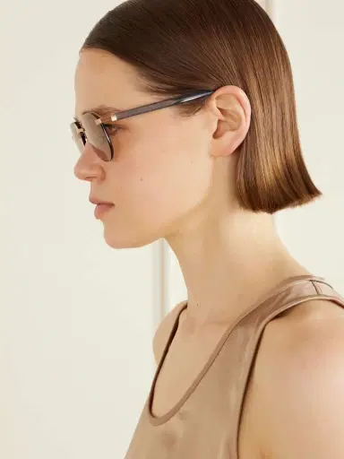 Brunello Cucinelli Carlito B. Aviator-style Silver-tone And Acetate Sunglasses | Thumbnail 5 Brunello Cucinelli Carlito B. Aviator-style Silver-tone And Acetate Sunglasses | Thumbnail 5