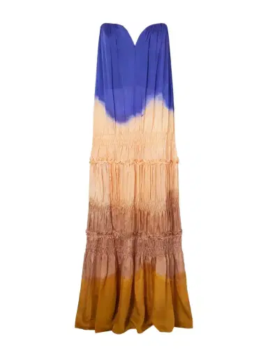 Ulla Johnson Veil Strapless Tiered Silk-satin Gown | Thumbnail 1 Ulla Johnson Veil Strapless Tiered Silk-satin Gown | Thumbnail 1
